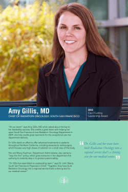 Dr. Gillis and her team have built Radiation Oncology into a regional
