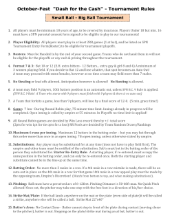 October-Fest "Dash for the Cash" - Tournament Rules
