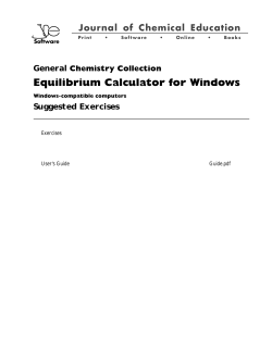 Equilibrium Calculator Suggested Exercises