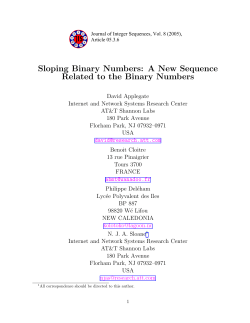 Sloping Binary Numbers: A New Sequence Related to the Binary