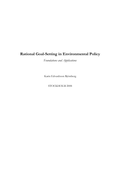 Rational Goals and Environmental Decision-Making