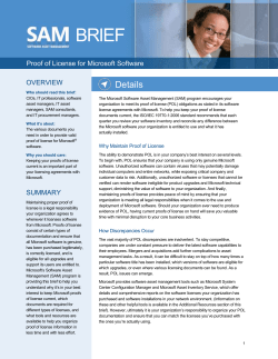 Proof of License for Microsoft Software