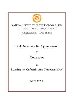 Revised Tender for Canteen