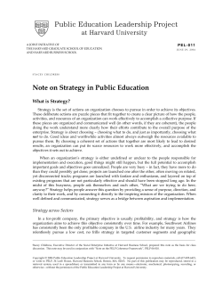 Note on Strategy in Public Education
