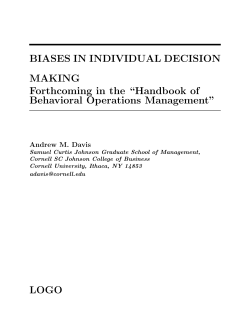 Chapter 5: Review of Individual Decision Making