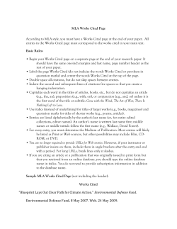 MLA Works Cited Handout