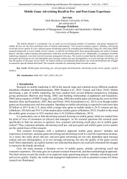 Mobile Game Advertising Recall in Pre- and Post