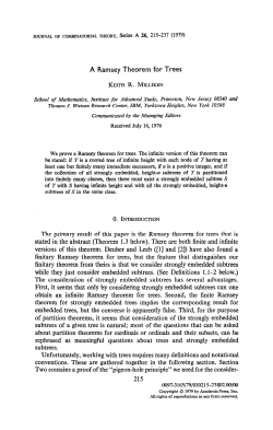 A Ramsey Theorem for Trees The primary result of this paper is the