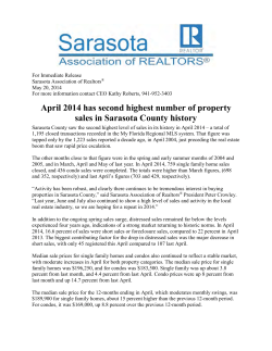 April 2014 has second highest number of property sales in Sarasota