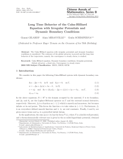 Chinese Annals of Mathematics, Series B Long Time Behavior of the