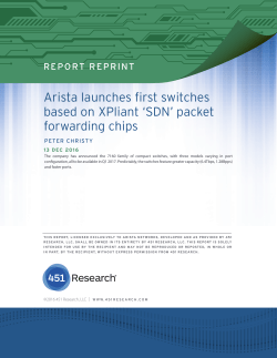 Arista launches first switches based on XPliant `SDN` packet