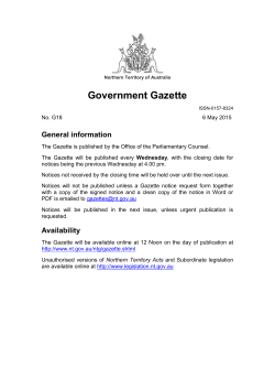 Northern Territory Government 2015 G18