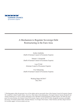A Mechanism to Regulate Sovereign Debt Restructuring in the Euro