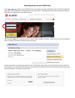 Renewing Access to your ALEKS Class