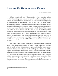 Life of Pi: Reflective Essay