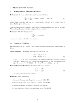 Sturm Liouville Theory
