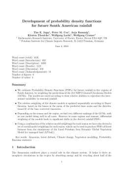 Development of probability density functions for future South
