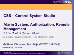 Alarm System - Control System Studio - CSS