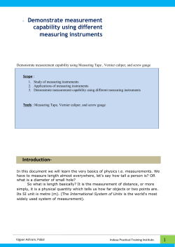 Measurement Tools - Learning While Doing
