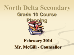 The Math Question Grade 10 - North Delta Secondary School