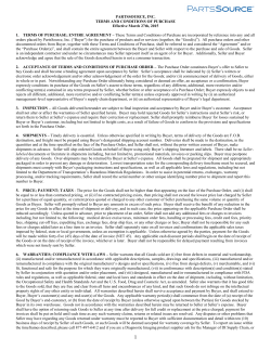 PARTSSOURCE, INC. TERMS AND CONDITIONS OF PURCHASE