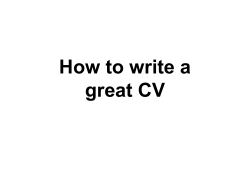 How to write a good CV