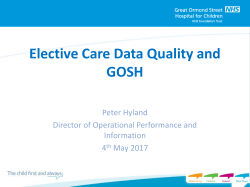 Elective care data quality and Great Ormond