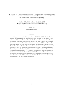 A Model of Trade with Ricardian Comparative Advantage and Intra