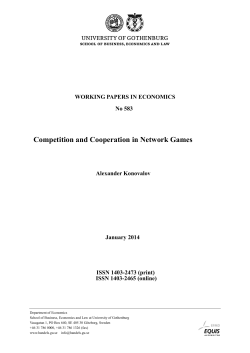 Competition and Cooperation in Network Games