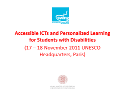 Accessible ICTs and Personalized Learning for Students