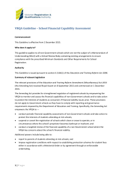VRQA Guideline * School Financial Capability Assessment