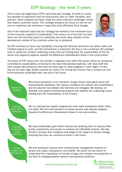 ETP Strategy - the next 3 years
