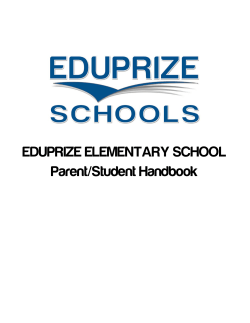 EDUPRIZE ELEMENTARY SCHOOL Parent/Student Handbook