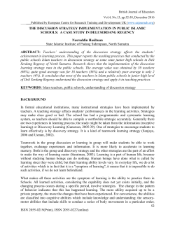 The Effect of Discussion Learning Strategy on Tanjung Morawa