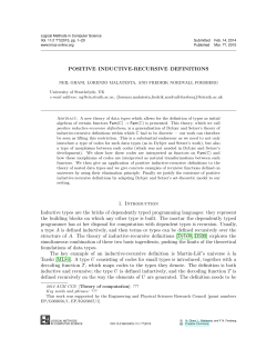 POSITIVE INDUCTIVE-RECURSIVE DEFINITIONS 1. Introduction