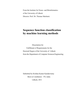 Sequence function classification by machine learning methods