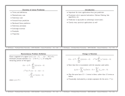 Nonstationary Problem Definition Given a segment of a signal {x(n),x