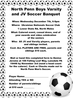 Banquet Form 2016 - North Penn Soccer