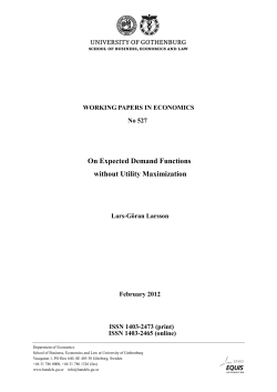on expected demand functions without
