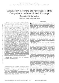 Sustainability Reporting and Performances of the Companies in the