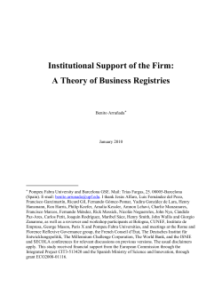 Institutional Support of the Firm: A Theory of - e