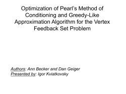 Optimization of Pearl`s Method of Conditioning and