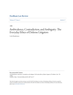 Ambivalence, Contradiction, and Ambiguity: The Everyday Ethics of