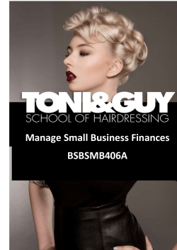 Manage Small Business Finances ver 1 2012