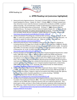 APRN Reading List a. APRN Reading List [outcomes highlighted]