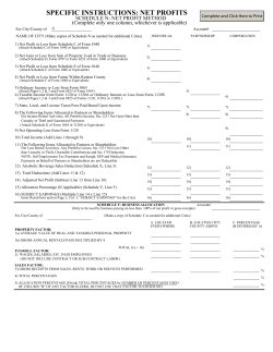 specific instructions: net profits - E