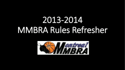 2013-2014 MMBRA Rules Refresher Nate Saunders