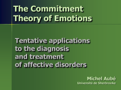 Tentative applications of the Commitment Theory of Emotions to the