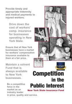 NYSIF Competition in the Public Interest