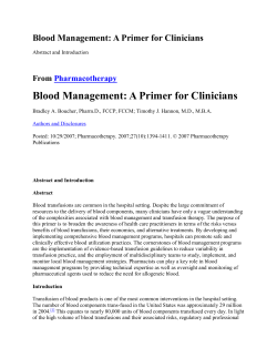 Blood Transfusion Economics